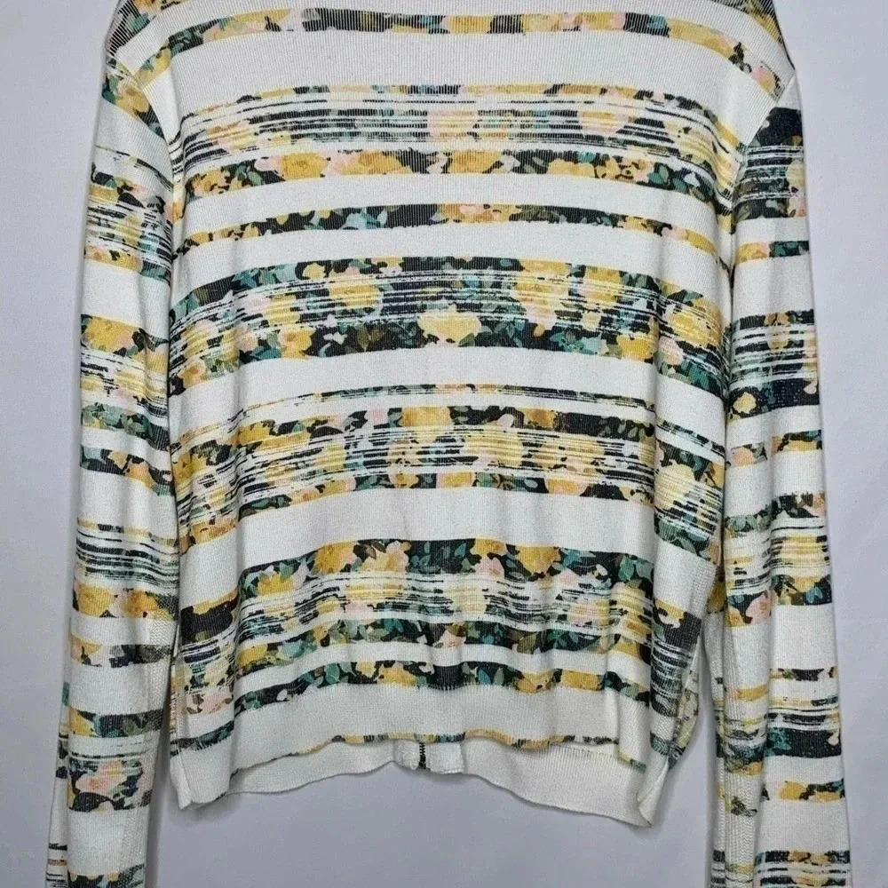 Moth Anthro Array Floral Stripe Zip Up Sweater Si… - image 7